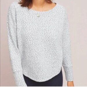 Anthropologie Saturday Sunday Andro Silver Leopard Lounge Pullover Top XS